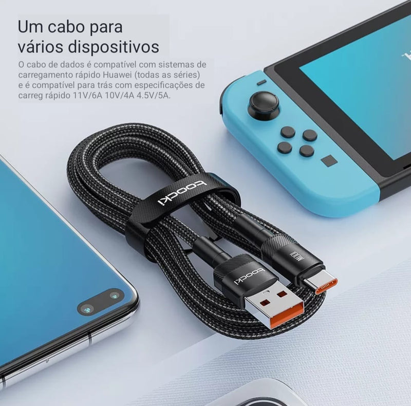 CABO PARA CARREGAMENTO RÁPIDO - USB X TIPO C